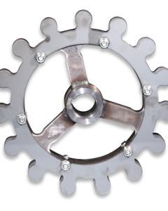 Driving wheel w/spoke TF-D45   for convers. to chain 35white